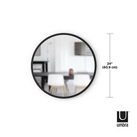 Miroir mural décoratif rond Umbra Hub, noir