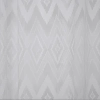 Mode Caricia Grooved panneau de rideau à passe-tringle en motif géométrique chevron en voile transparent, une (1) piece, 54 x 95 po, blanc
