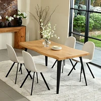 Ensemble de salle à manger 5 pièces Homy Casa avec table de 63 pouces et 4 chaises pivotantes pour salle à manger, bistrot, cuisine