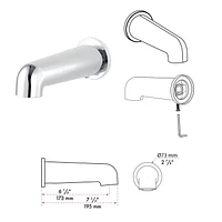 Thermostatique valve ronde, déviateur 4 voies avec douchette 5 réglages, bec de bain à glissement 1/2 po ou simultanément et avec arrêt.