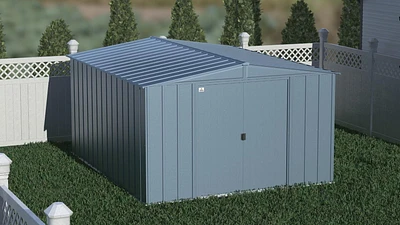 Arrow Abri de rangement classique en acier, 10 x 12, bleu gris
