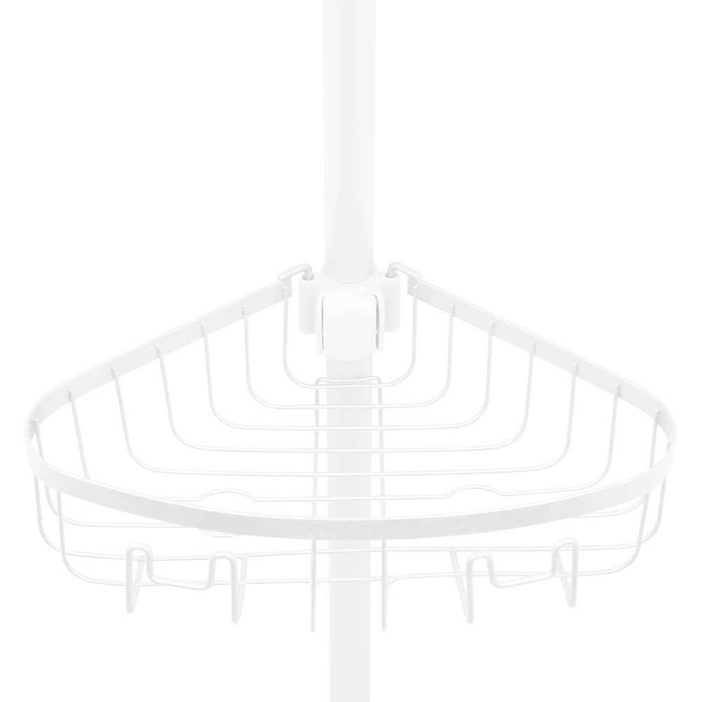 Era Pole Shower Caddy White, Adjustable Height 82.5-96in, Pole Caddy White
