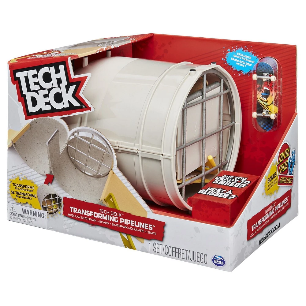 Tech Deck, Transforming Pipelines, Coffret de skatepark modulaire et fingerboard exclusif