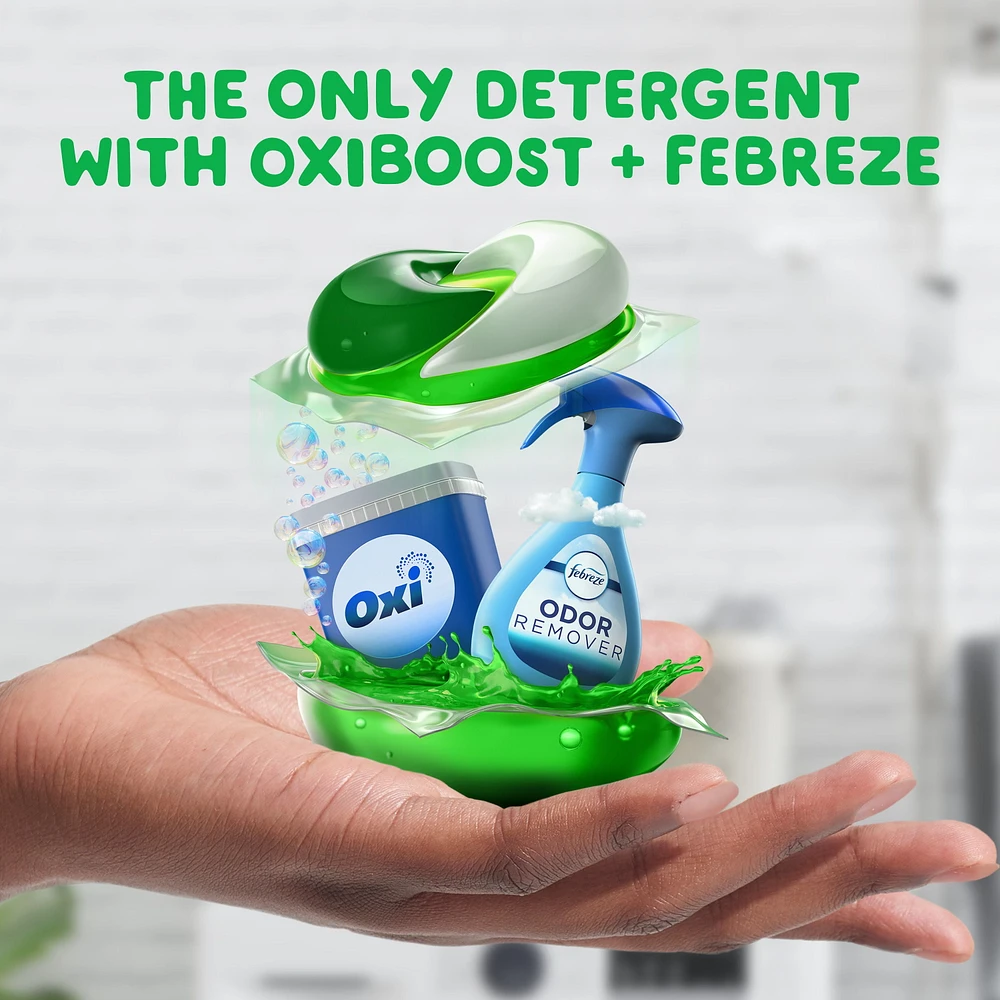 Capsules de détergent à lessive Gain Flings, capsules de détergent HE 3 en 1 avec Oxi Boost et Febreeze, parfum Brise nocturne 76CT