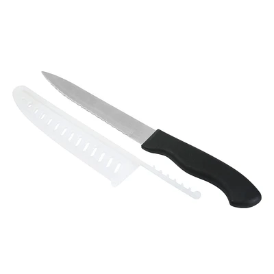 Couteau utilitaire Mainstays de 5 po en acier inoxydable avec manche en plastique noir