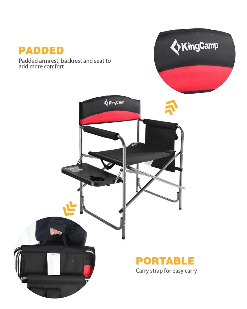 Chaise de camping KingCamp Heavy Duty Director - Rouge