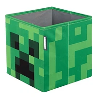 Minecraft Set of 2 Fabric Storage Boxes - Creeper Head/Crate<br>