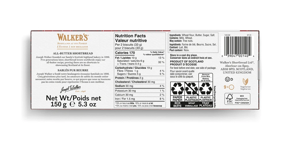 Walker's Walkers Pure Butter Shortbread Rounds, 150 g