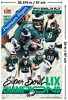 NFL Philadelphia Eagles - Super Bowl LIX Champions Wall Poster, 22.375" x 34" Framed