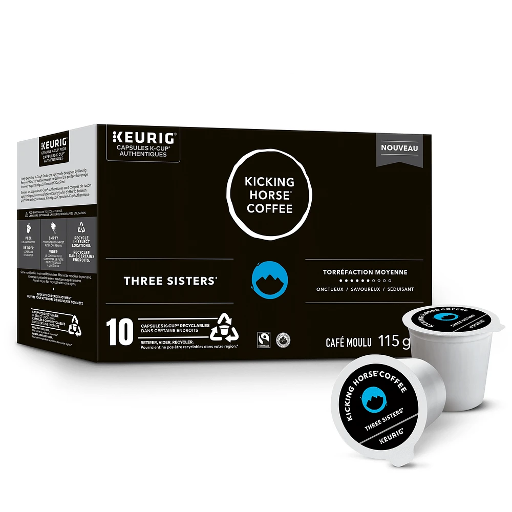 Capsules K-Cup de café Three Sisters Kicking Horse, torréfaction moyenne, 10 unités 10 unités