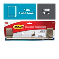 Porte-serviette à mains pour la salle de bain Command(MC), BATH41-SN-EF, nickel satiné, 1,4 kg (3 lb) BATH41-SN-EF, nickel satiné