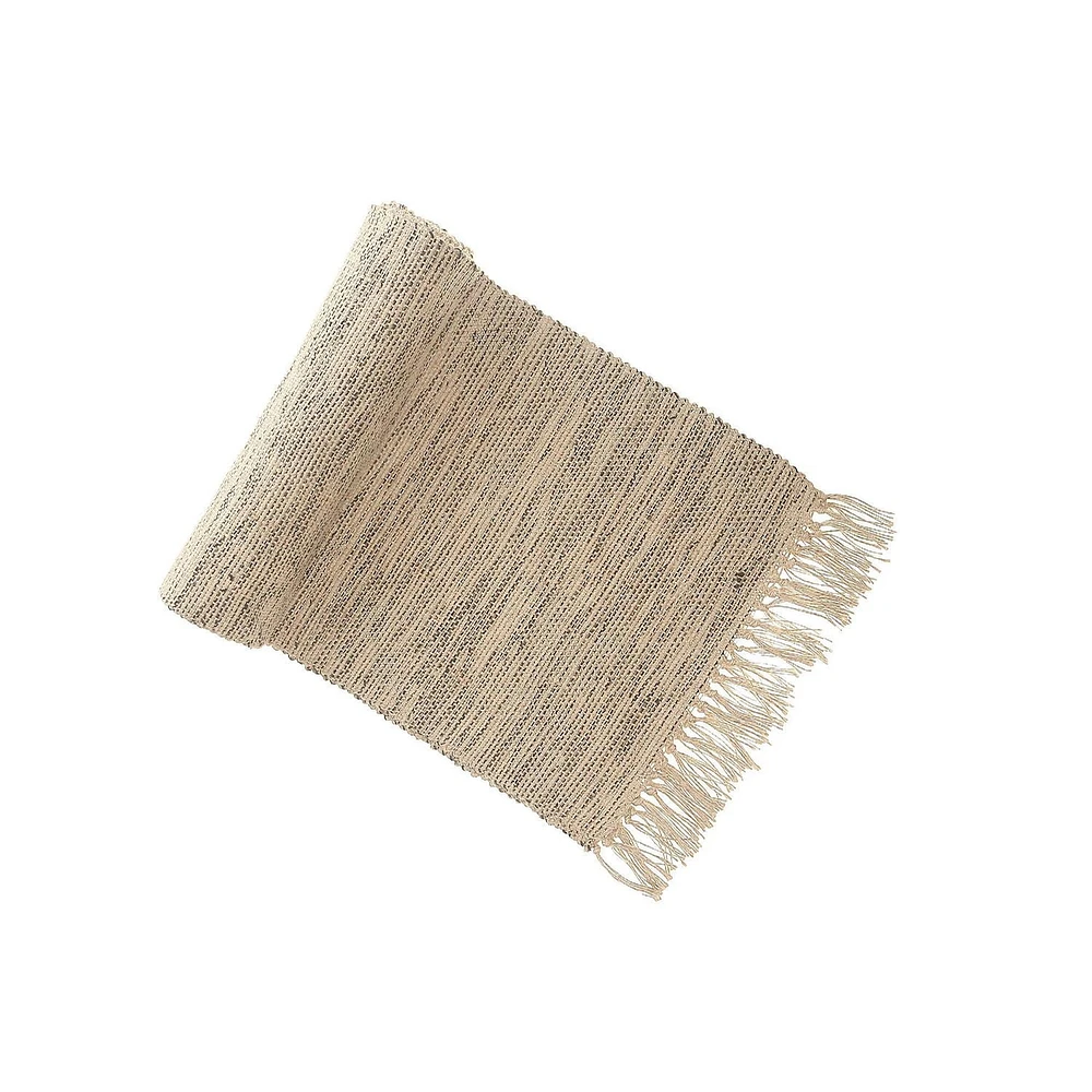 Handloom Table Runner Black Natural 18 X 72 - Ensemble De 2