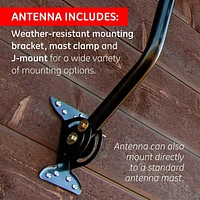 GE Outdoor Passive Antenna, Pro Series, Black, 35688