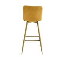 Homylin Ensemble de deux tabourets de bar modernes de hauteur de comptoir, 30", avec sièges rembourrés et dossiers, pieds dorés et repose-pieds, parfaits pour le bar à domicile et l'îlot de cuisine
