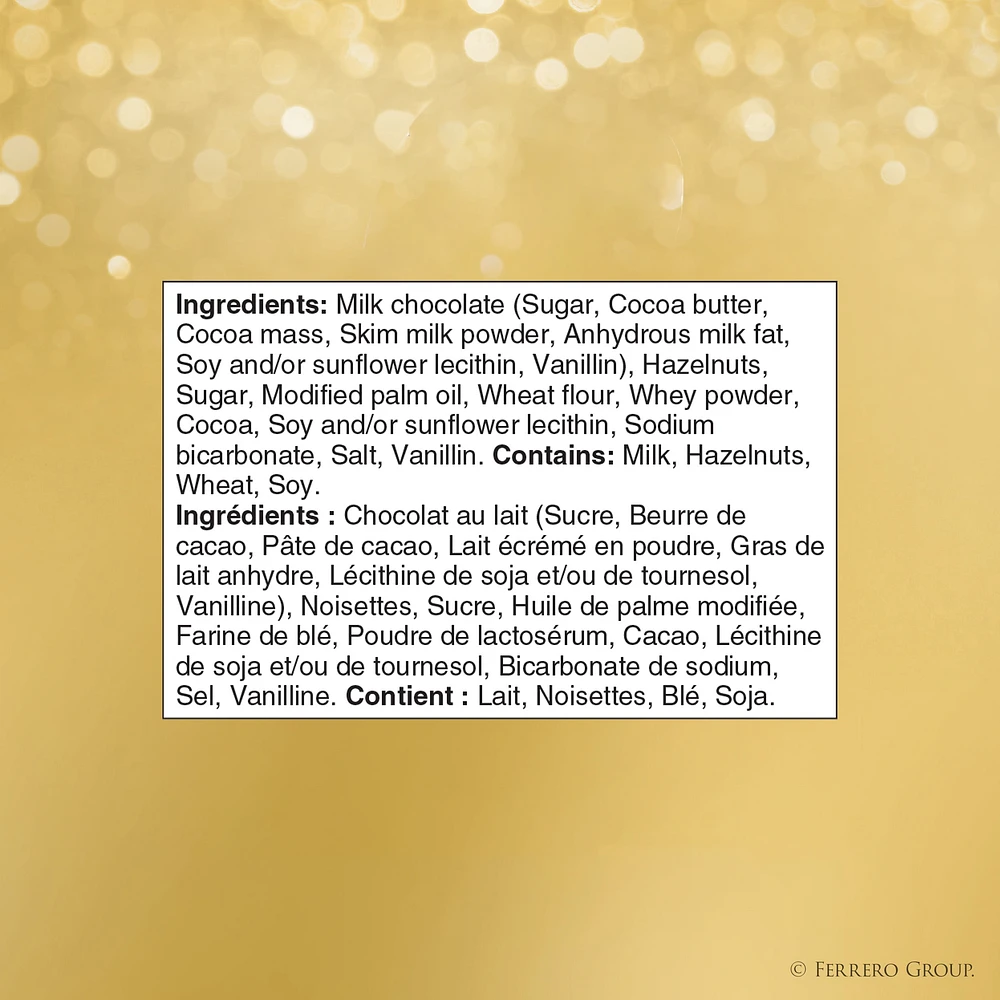 FERRERO ROCHER® Fine Hazelnut Milk Chocolate Gift Box, 12 Individually Wrapped Chocolates, 150g
