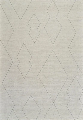 Tapis d'interieur abstrait Rug Branch Casa, beige creme, boheme - Salon, chambre, salle à manger et cuisine<br>
