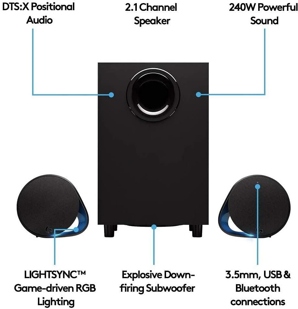 Logitech G560 LIGHTSYNC Bluetooth Gaming Speakers
