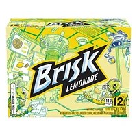 Brisk Lemonade, 355 mL Cans, 12 Pack