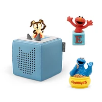 Tonies Playtime Puppy Starter Set Blue - Bilingual PLUS Tonies Audio Character - Sesame Street Cookie Monster (ENGLISH ONLY) & Tonies Audio Character - Sesame Street Elmo (ENGLISH ONLY)