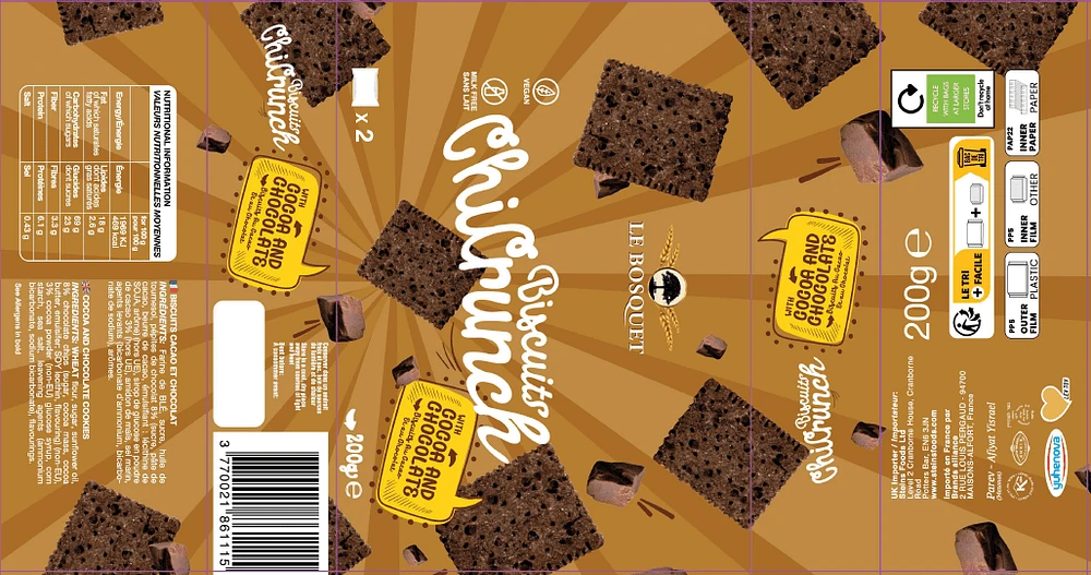 Le Bosquet Biscuits Beurre Aux Pépites De Choc 200g