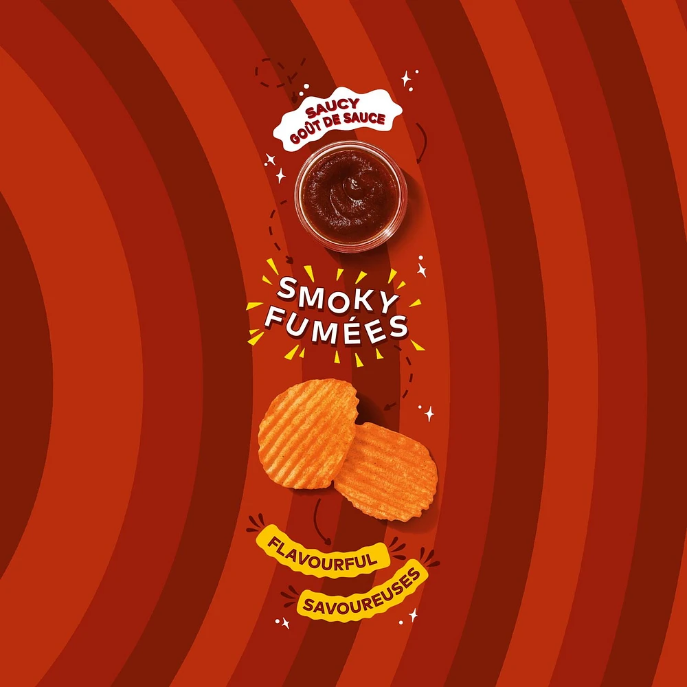 Wavy Lay’s Hickory BBQ flavoured potato chips, 220g
