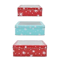 HOLIDAY TIME WINDOW SQUARE TIN