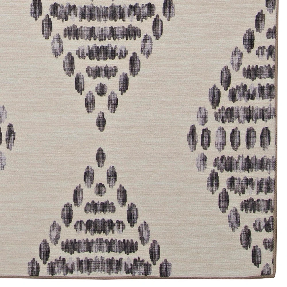Tapis d'extérieur lavable Navarre ivoire & marron 5 pi x7 pi