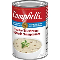 Soupe condensée Campbell’sMD, Crème de champignons 40% moins de sodium, longue conservation 284 ml