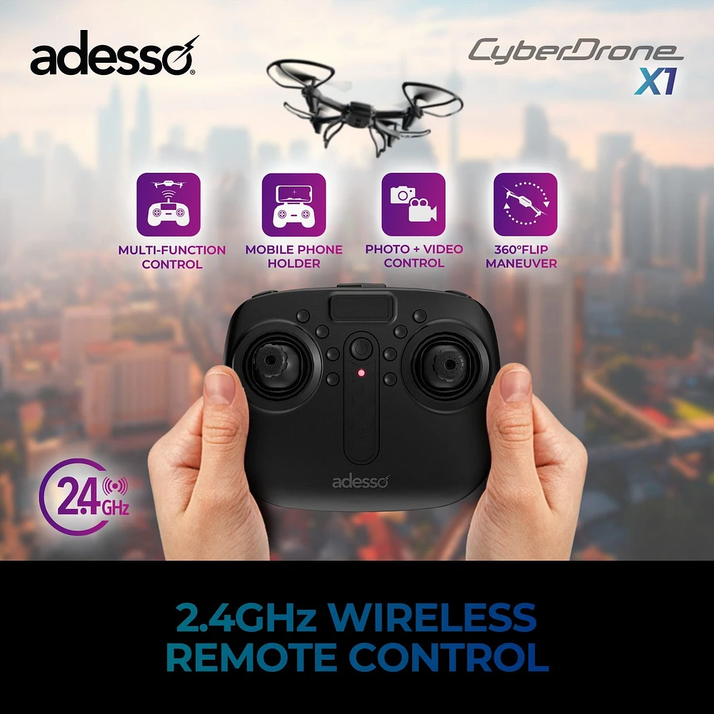 Adesso CyberDrone X1 - Drone d'entrée de gamme 720P