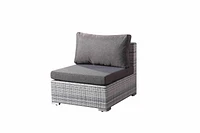 Velago Ensemble Sectionnel Complet en Osier Toutes Saisons Fresco, 8 Pièces, Gris Clair