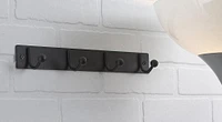 era Bar Wall 4 Hook Black, 12.60inx2.16in