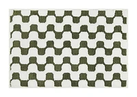 Tapis de bain en polyester Mainstays Waves, vert et blanc, 16" x 24"