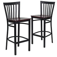 2 Pk. HERCULES Series Black School House Back Metal Restaurant Barstool