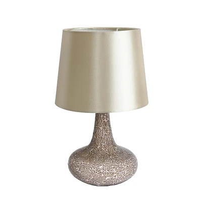 Lampe de table Simple Designs en verre carrelé mosaïque avec abat-jour en tissu