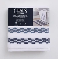 Ensemble de serviettes de luxe Chaps, paquet de 2, bleu marine, 16" x 24"