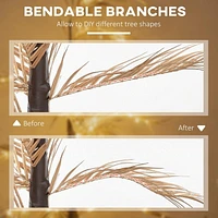 HOMCOM 5 ft Artificial Palm Tree Light with Pre-Lit LED Light for Home Party, Indoor and Covered Outdoor Use