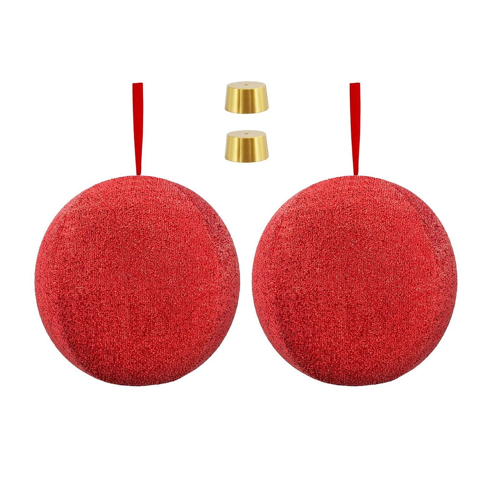 ORNEMENTS SCINTILLANTS DE 30 CM - ROUGE