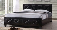 Aerys Crystal Tufted Upholstered Platform Bed , Black
