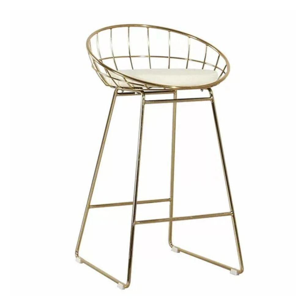Roman Stool (26" H x 19.5" W x 21.5" D) in White-Gold SET OF 2