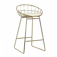 Roman Stool (26" H x 19.5" W x 21.5" D) in White-Gold SET OF 2