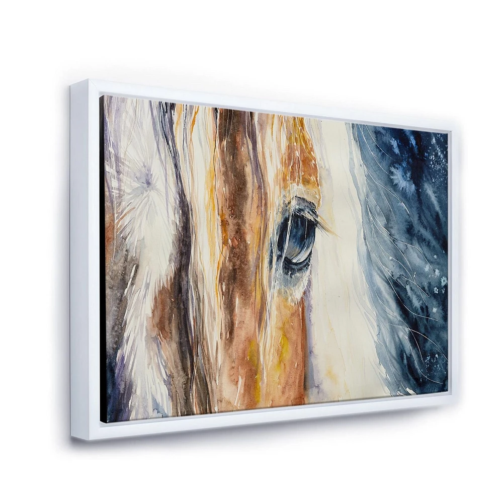 Designart Plan d'un beau Horses Eye I ART MURAL À CADRE FLOTTÉ