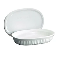 Plat ovale à couvercle en plastique 23 oz/679ml - Corningware French White