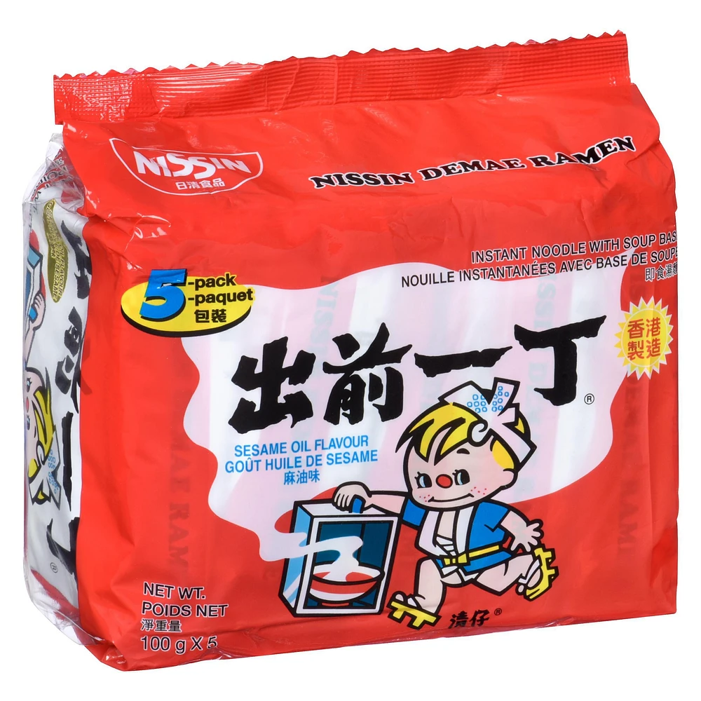 Nouilles instantanées Nissin au goût huile de sésame 500g, 100g x 5