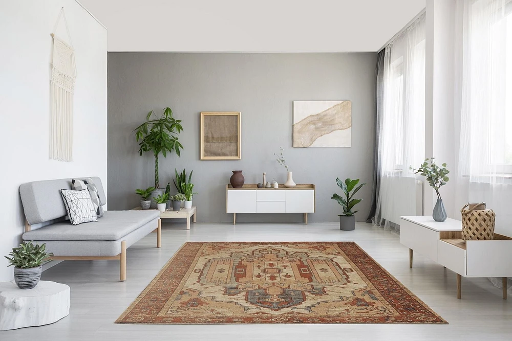 Great Zero Garron Ivory & Rust 8' x 10' Area Rug