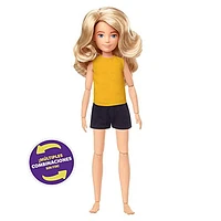 Creatable World Character Starter Pack CS-414, Blonde Doll with Blue Eyes, Wavy Long-Hair Wig, Removable Tank and Shorts, Creative Play for All Kids 6 Years Old and Up