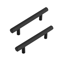 Era Hexagone Paquet de 2 Poignée Noire Brossée 5.90 x 0.47 x 1.30 po.