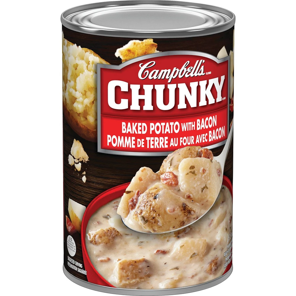 Campbell's® Chunky® Baked Potato with Bacon Ready to Serve Soup, Shelf Stable, Campbell's Chunky Baked Potato with Bacon Ready to Serve Soup 515 mL