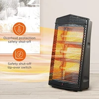 Appareil électrique de chauffage radiant à quartz de 1500W avec 3 réglages de chaleur Chauffage à quartz