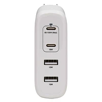 Tripp Lite 4-Port USB Wall Charger, 100W PD, GaN Tech, 2 USB-C & 2 USB-A Ports, White