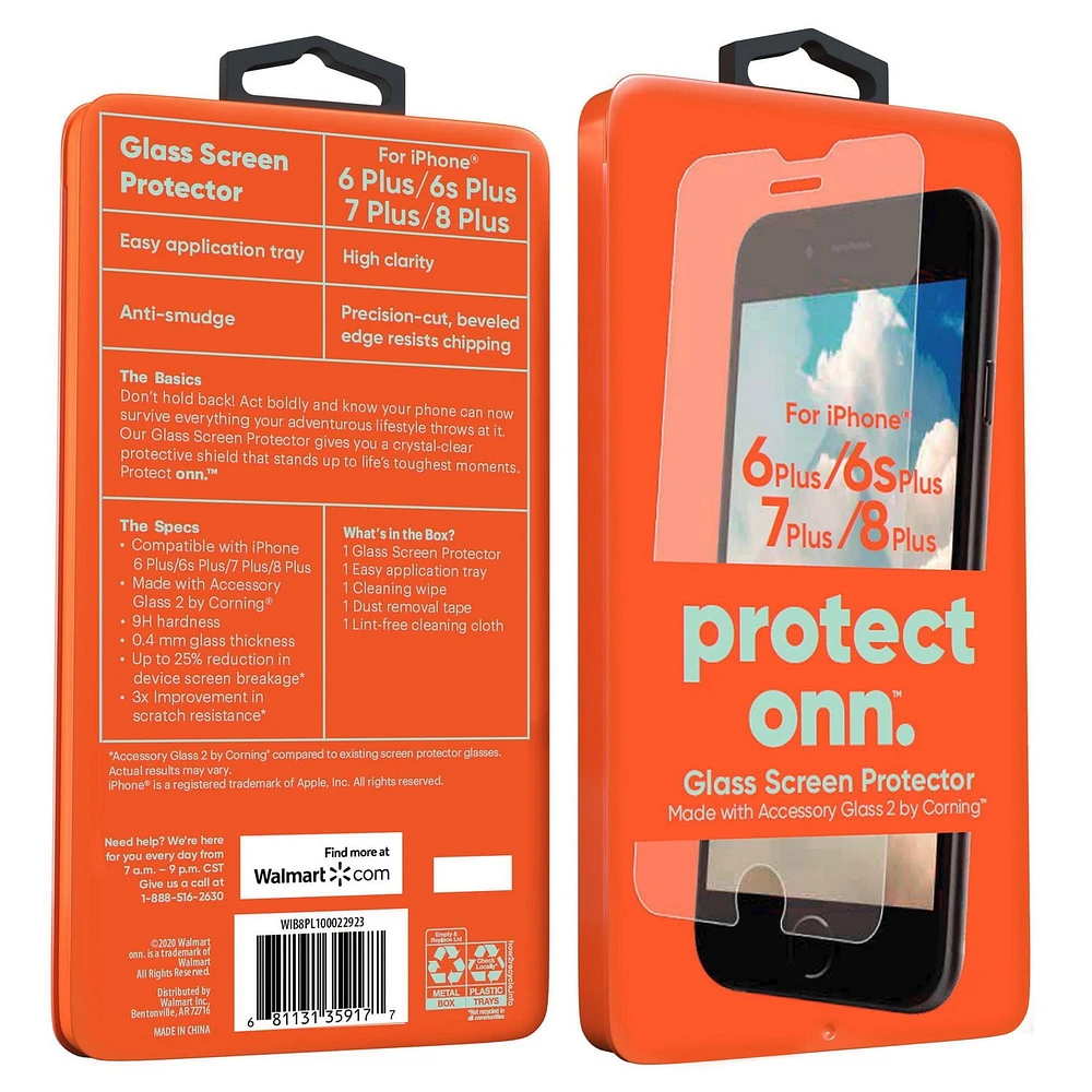 onn. iPhone 6 Plus/6s Plus/7 Plus/8 Plus Protector